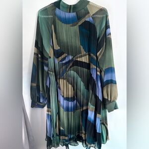 London Times Multicolor Long Sleeve Dress